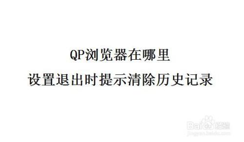 qp浏览器在哪里设置退出时提示清除历史记录
