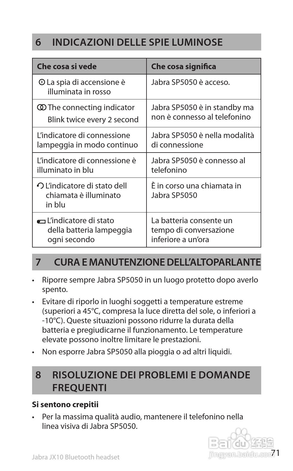 捷波朗SP5050蓝牙耳机使用说明书:[8]