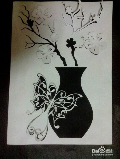 纸雕 简易 花瓶 百度经验