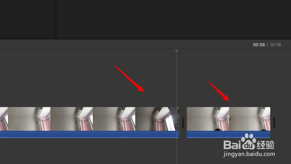 mac电脑，如何使用iMovie为二段时间添加转场