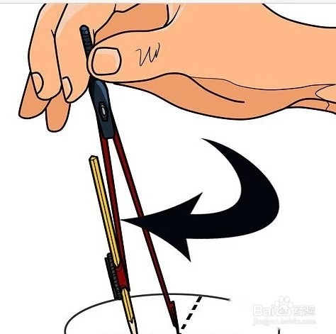 用圆规画圆的方法