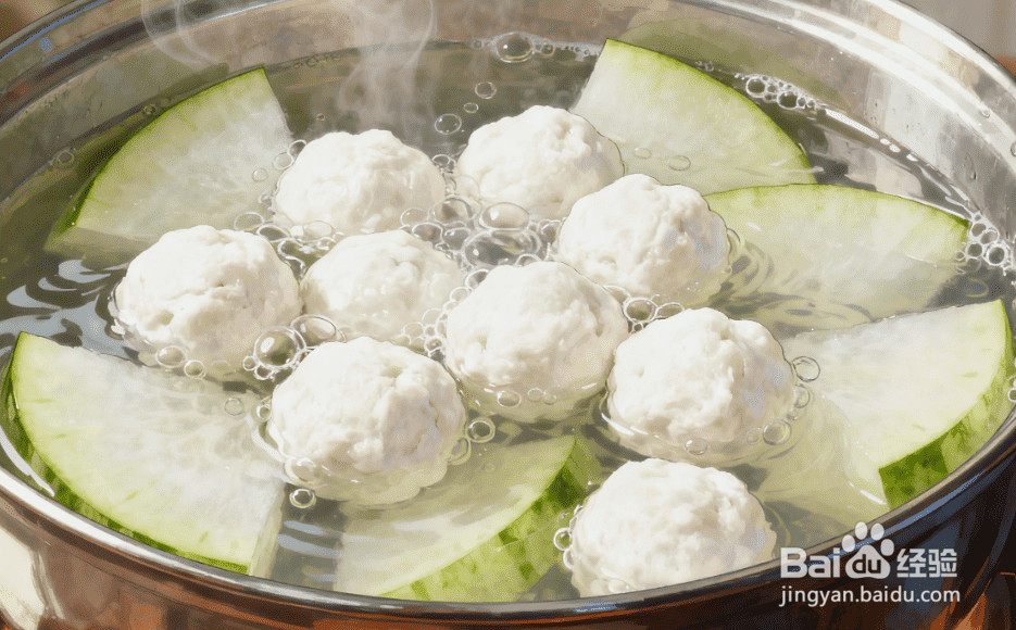 冬瓜丸子汤:丸子 Q 弹,汤清味鲜,冬瓜软烂