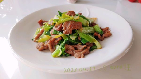 葱油白菜滑肉片