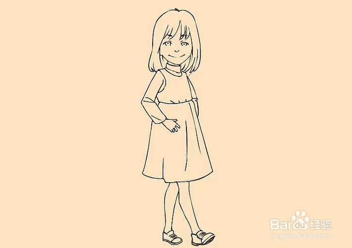 怎么画卡通小女孩