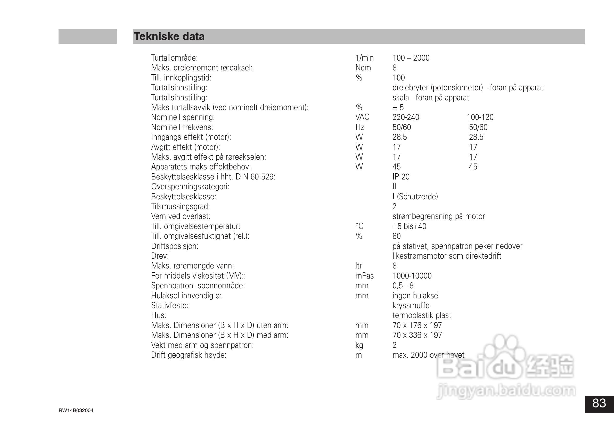 IKA RW14基本型顶置式电子搅拌器使用说明书:[9]