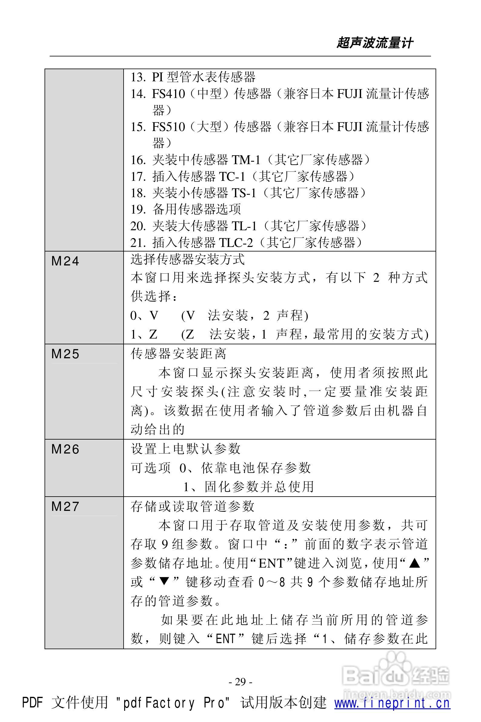 威尔逊WSF-100型超声波流量计说明书:[3]