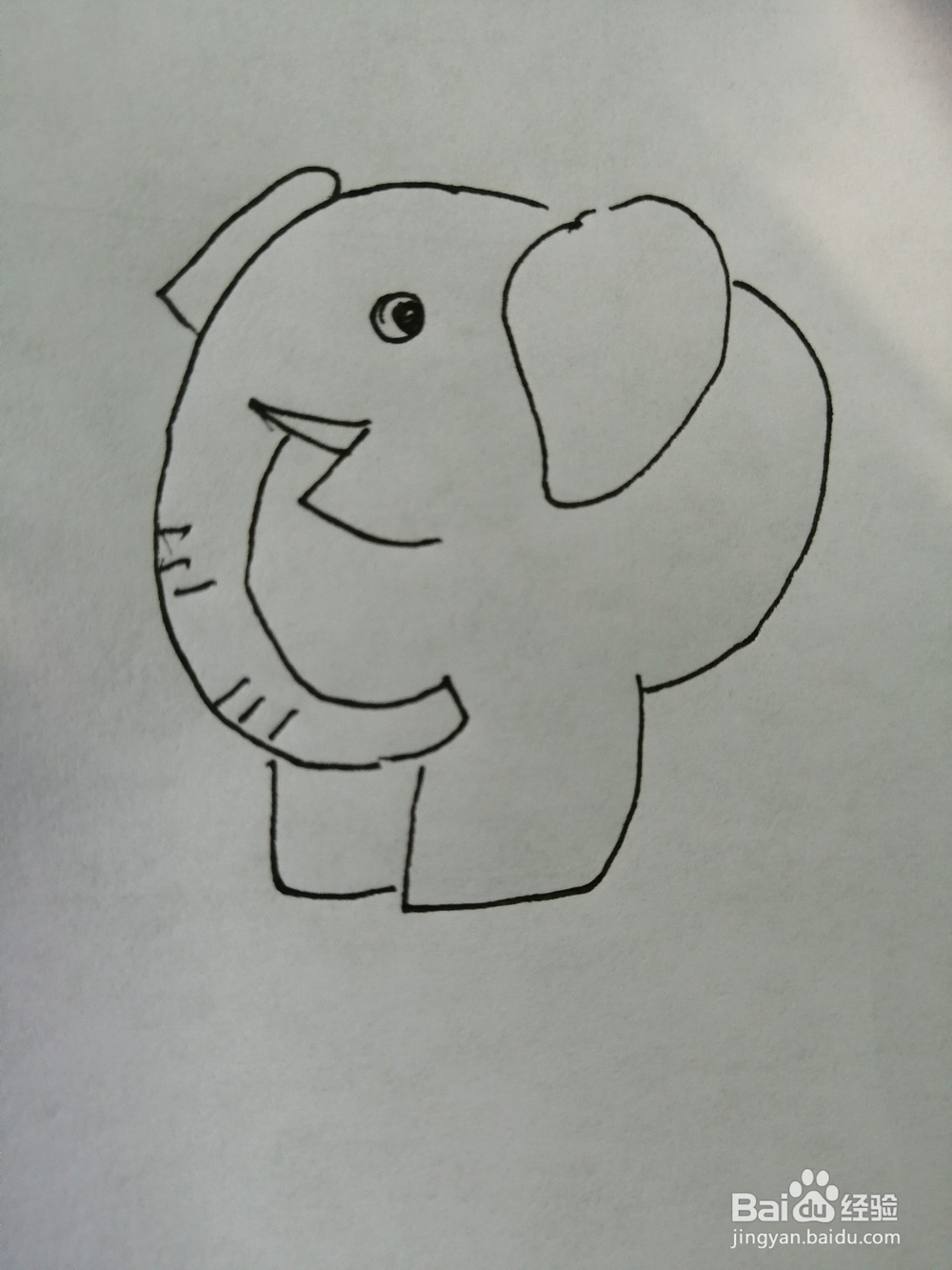 怎么画简笔画可爱的大象