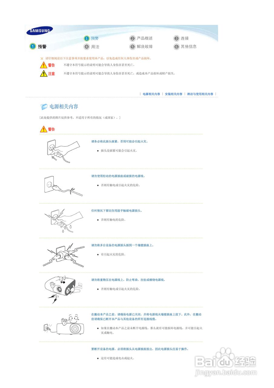 三星SP-L200投影仪简体中文版说明书:[1]