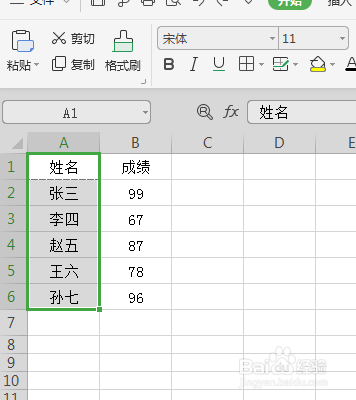 WPS表格如何加粗字体