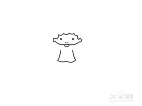 小女孩简笔画第2种画法