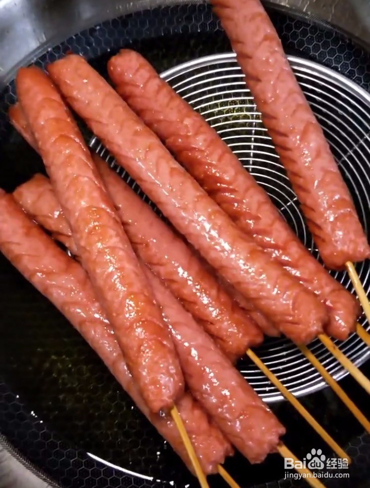 如何自制街边小吃炸火腿