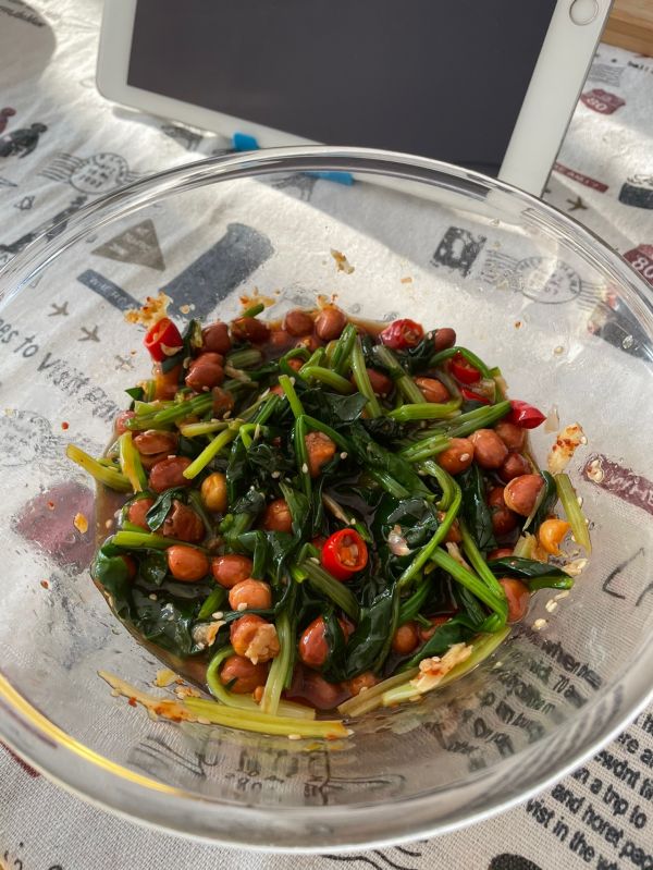陈醋菠菜花生米