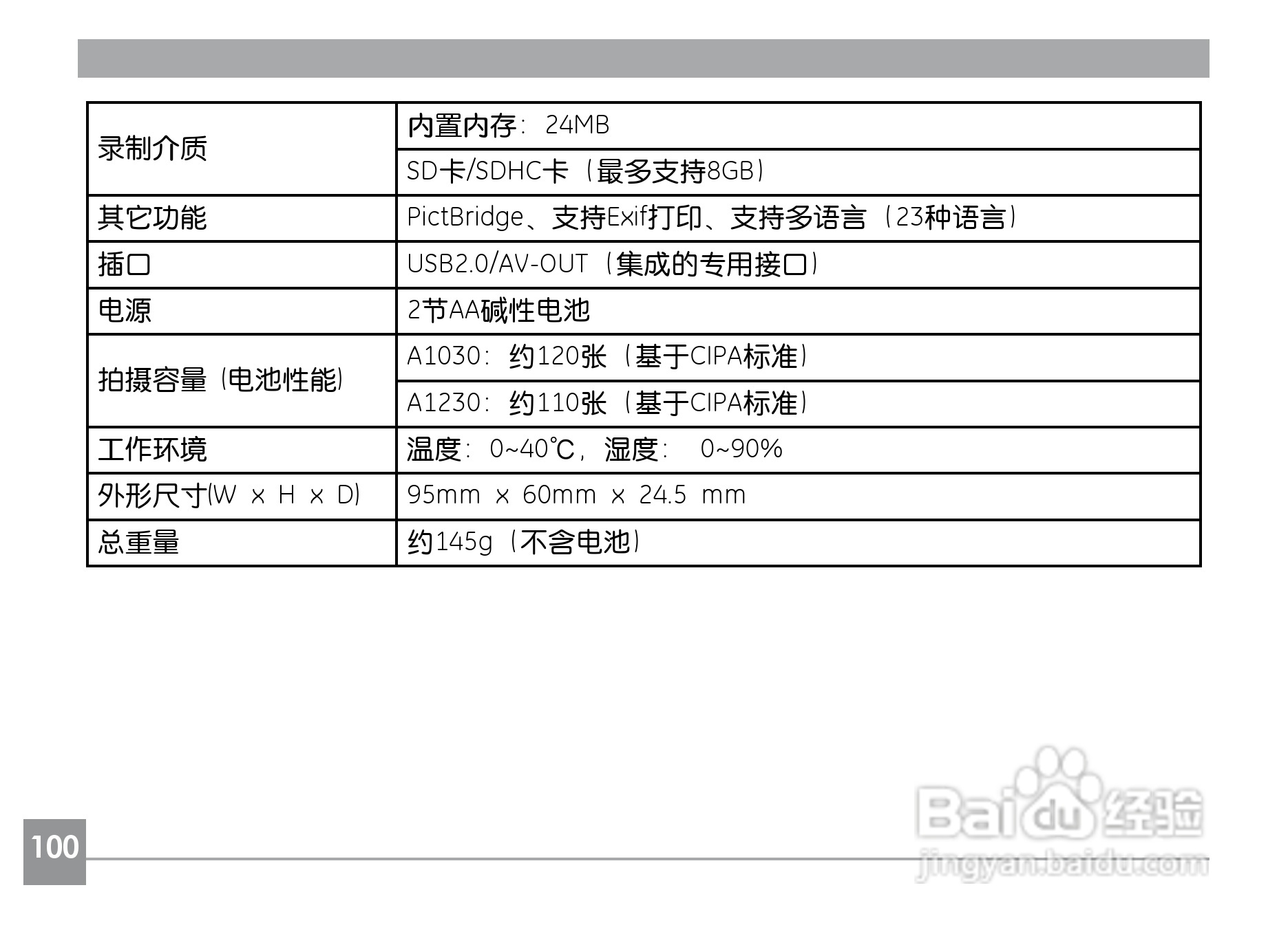 GE通用A1230数码相机说明书:[11]