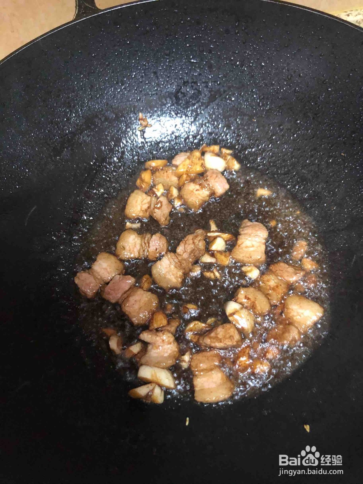 香菇油菜炒五花肉