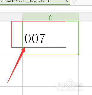 如何在Excel中输入“007”、“7.00”之类的文字-百度经验