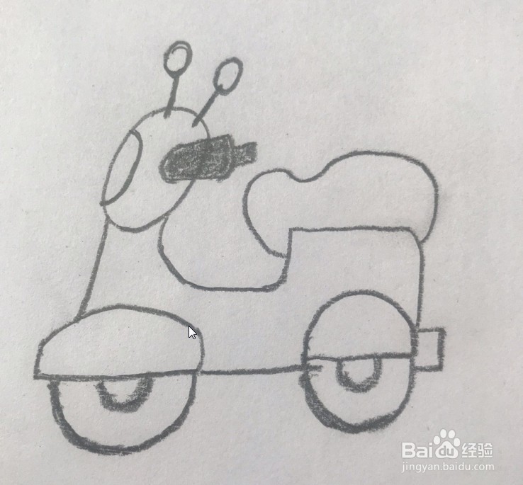 【简笔画】电动车的分步画法