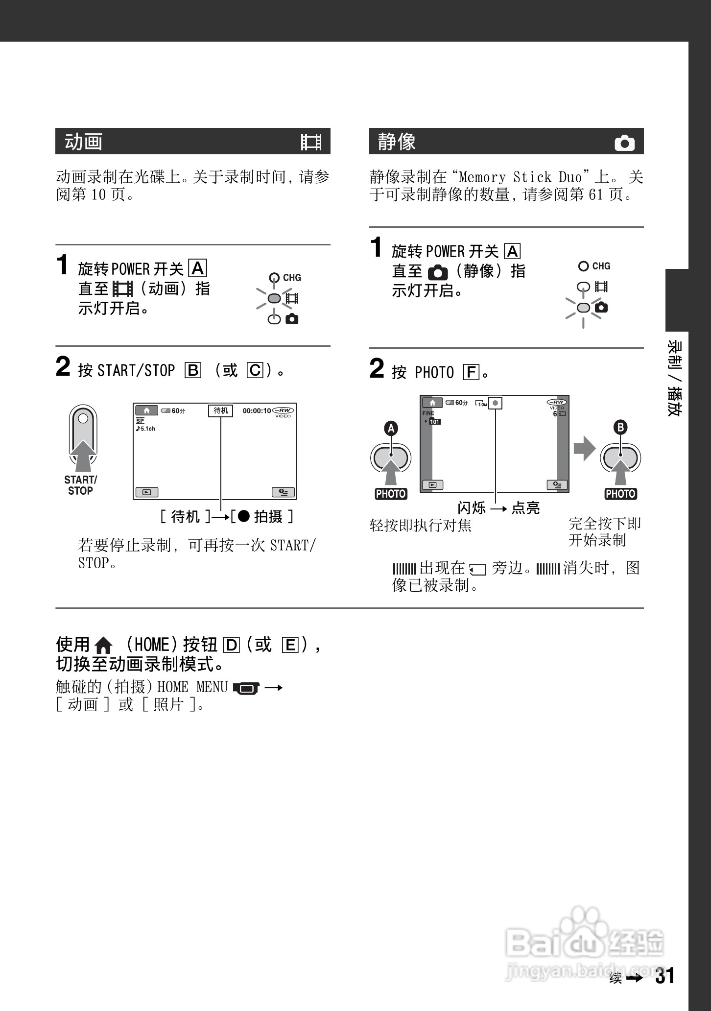 索尼DCR-DVD308E数码摄像机使用说明书:[4]