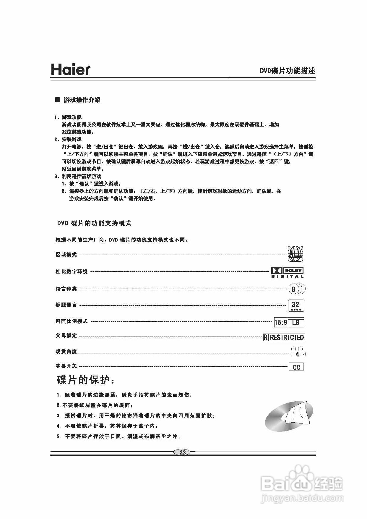 海尔DVD-S3850B影碟机使用说明书:[2]