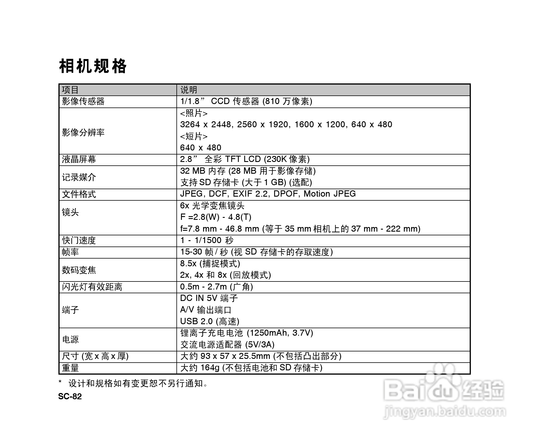 拍得丽SL-86码相机使用说明书:[9]