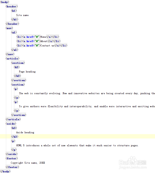 html5常用标签使用实例