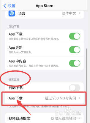 iphone流量下载200m限制怎么取消