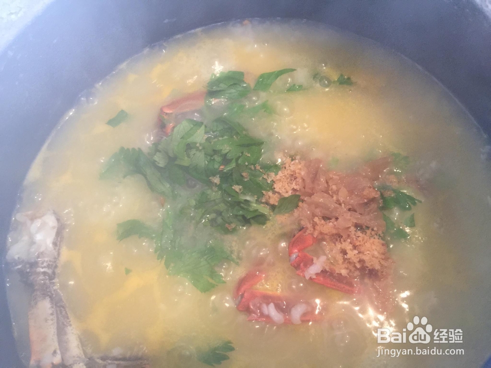 美味的丽妈版大闸蟹砂锅粥