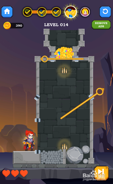 Hero Rescue Online的LEVEL 014怎样通过？