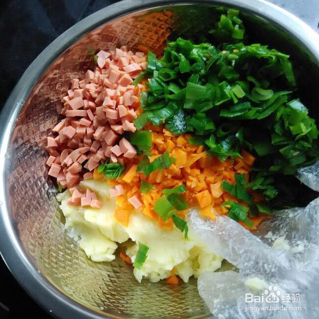 香香脆脆的土豆火腿早餐饼