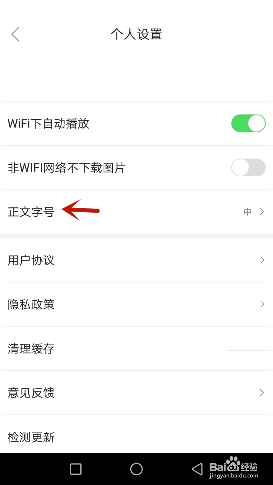 果蓝正文字号大小怎么调整