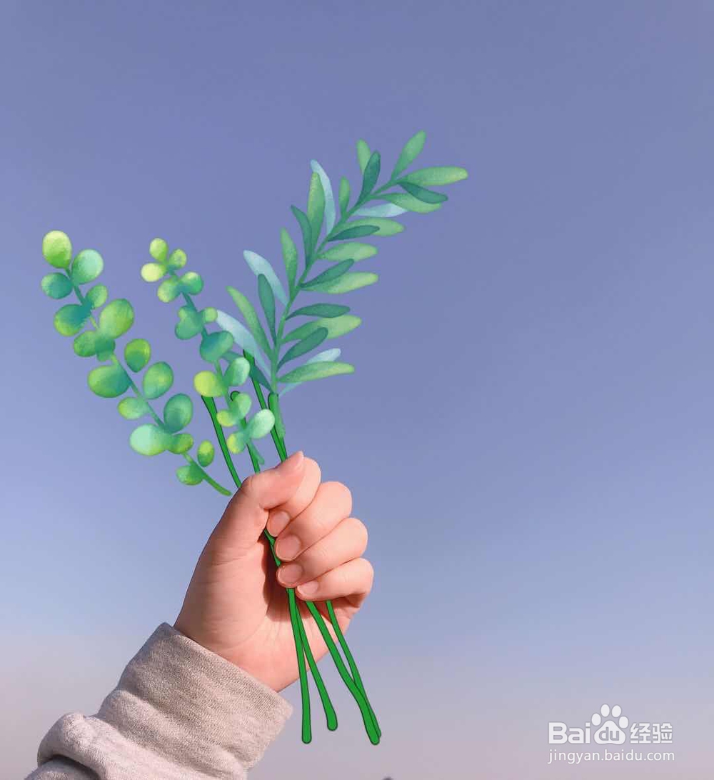 如何用美图秀秀P手握花