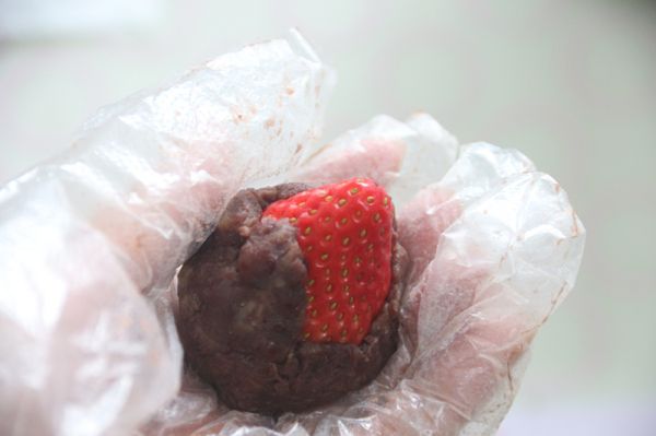 栗子红豆草莓大福