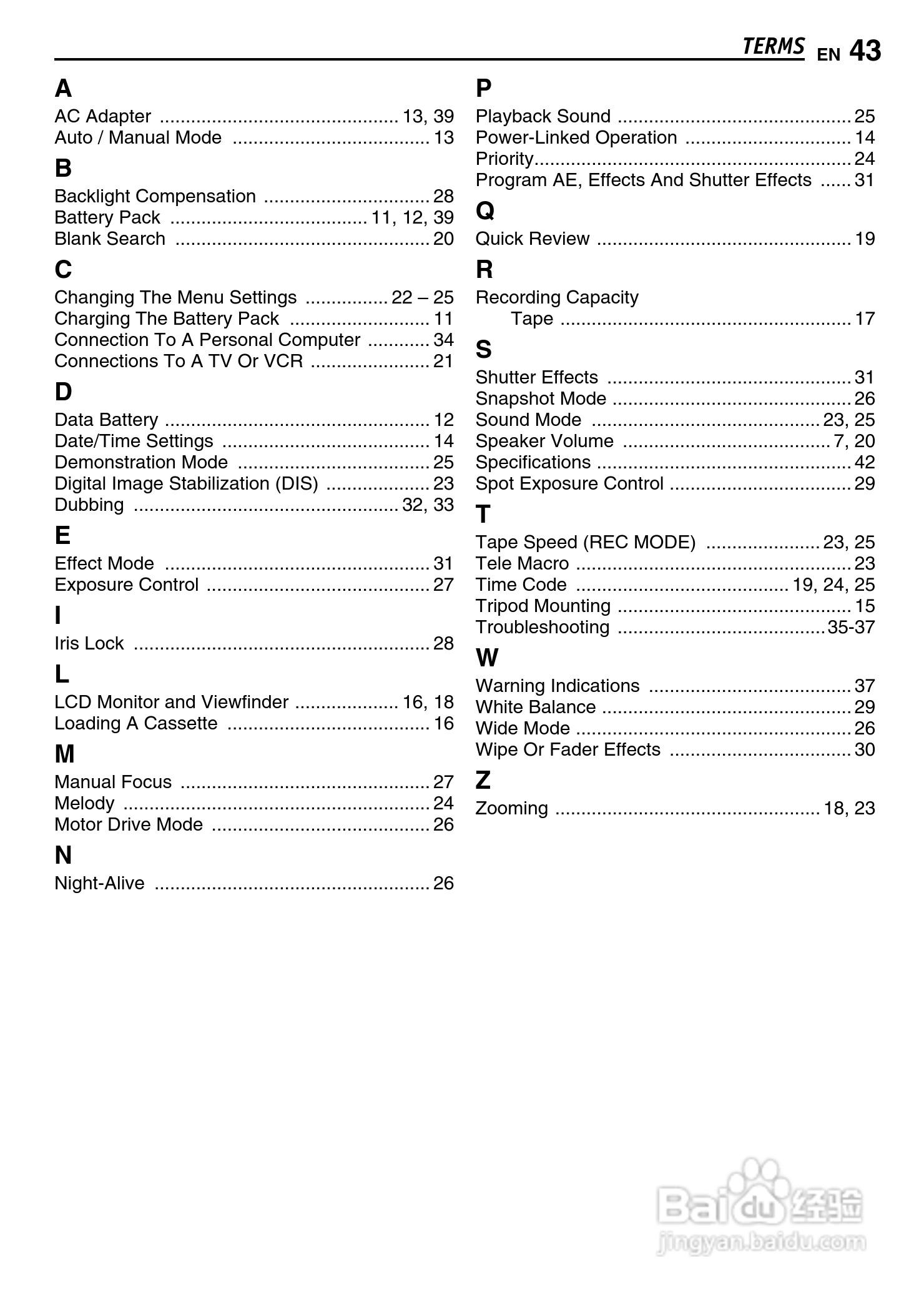 JVC GR-D347U DIGITAL VIDEO CAMERA摄像机说明书:[5]