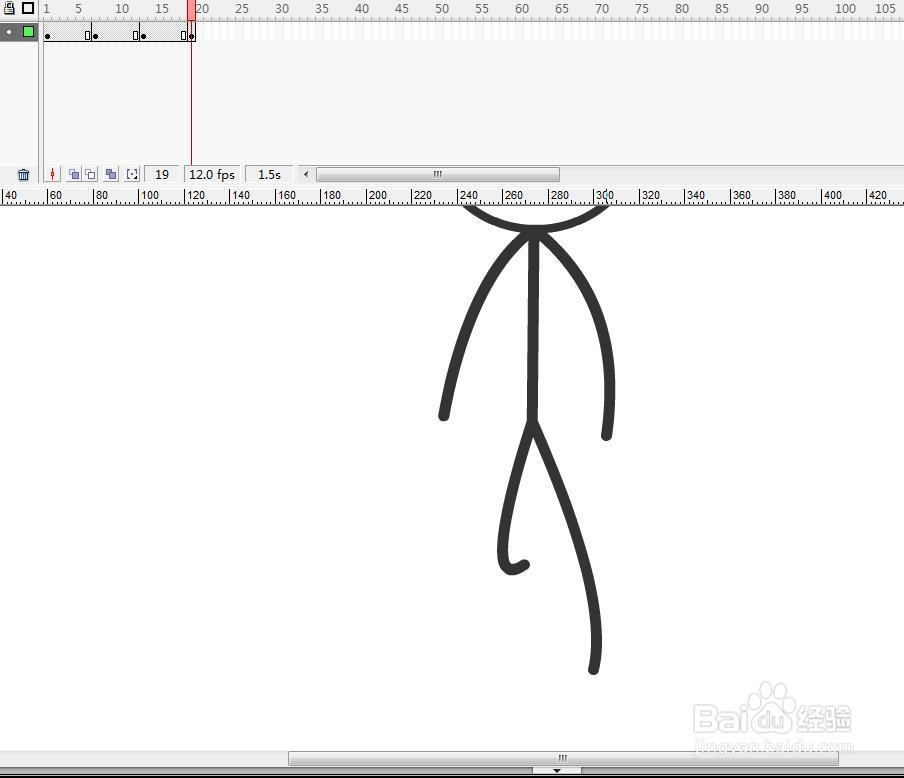 flash制作一个火柴人正面走路的动作教程
