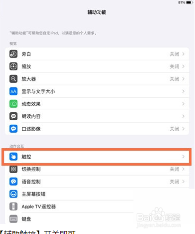 ipad怎样开启小白点