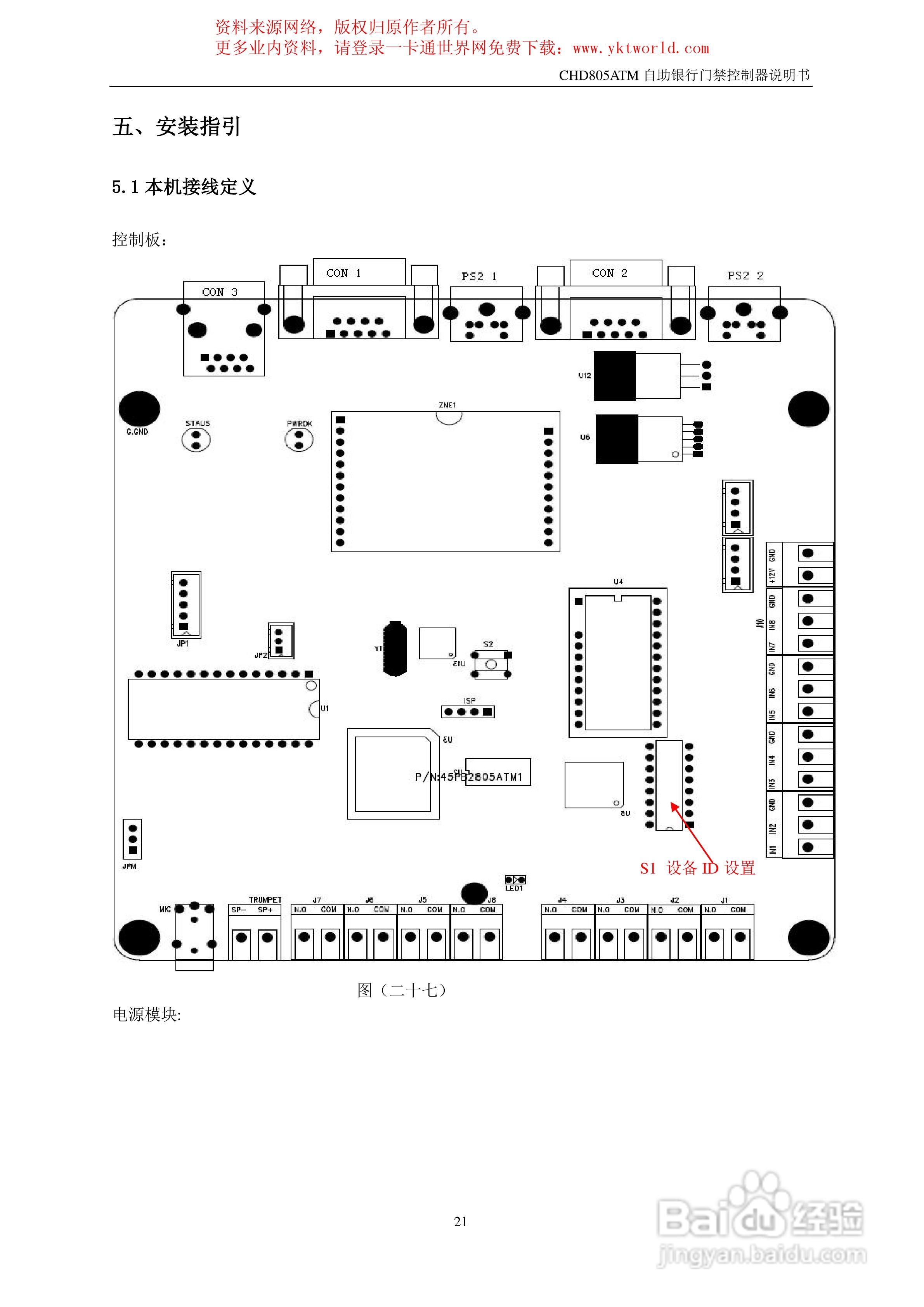 纽贝尔CHD805ATM自助银行门禁控制器说明书:[3]