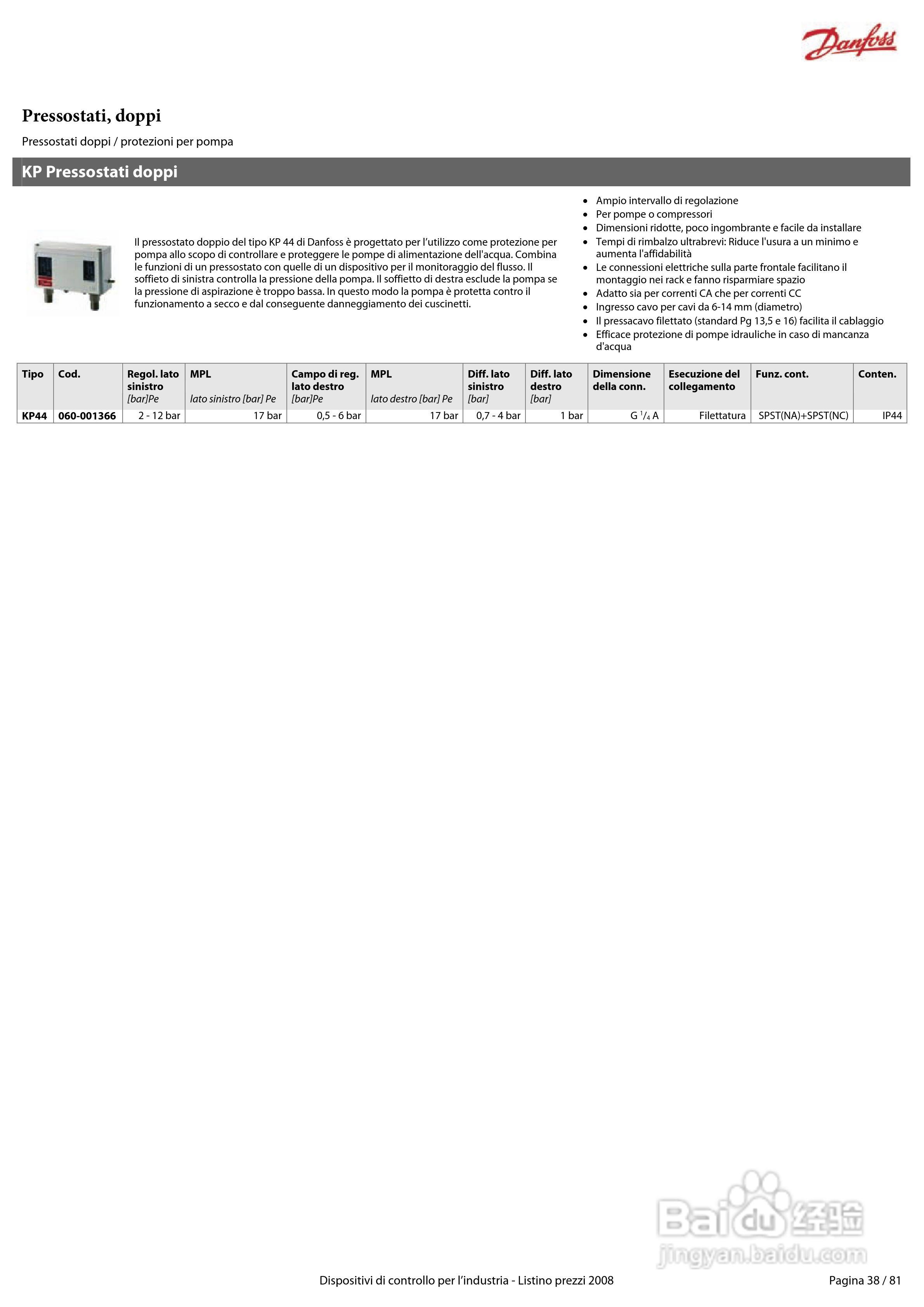 丹佛斯MBS1900压力变送器使用说明书:[4]
