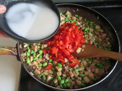 肉末豆米杏鲍菇丁