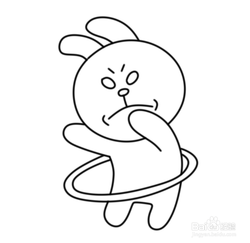 简笔画--卡通版努力运动的小兔