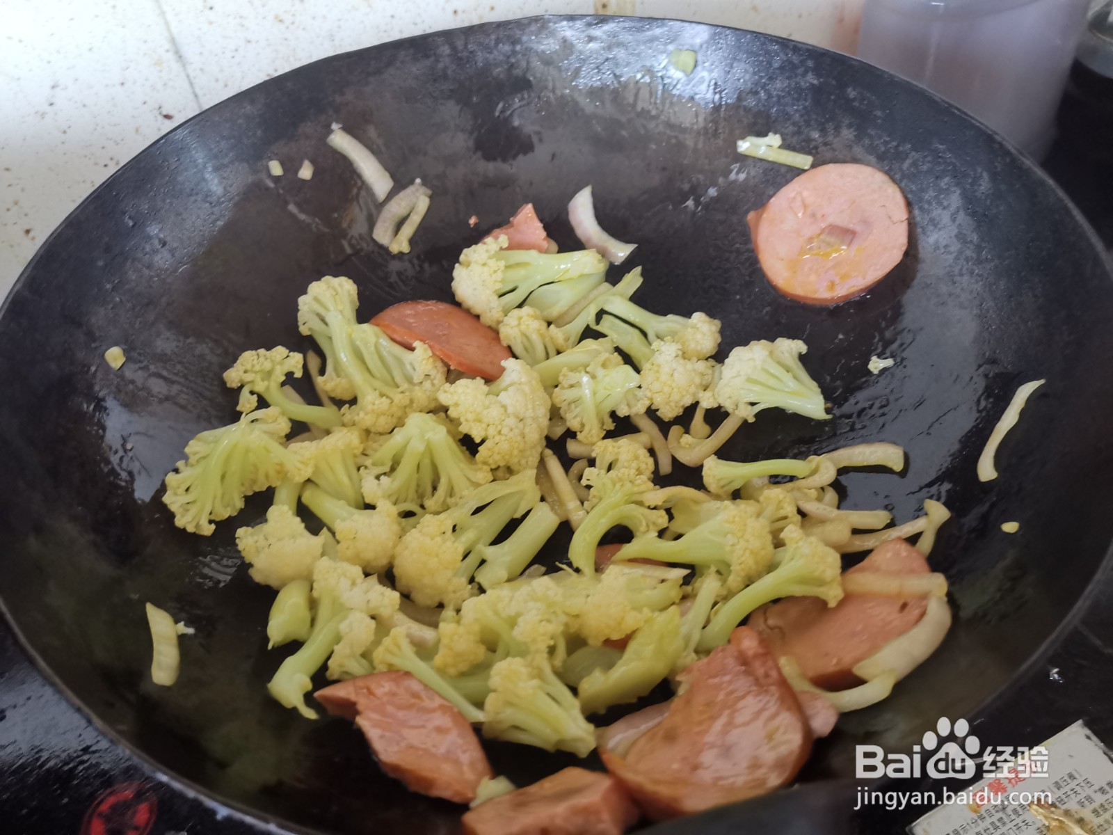 火腿片炒花菜