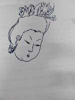 簪花仕女的双勾线描画法