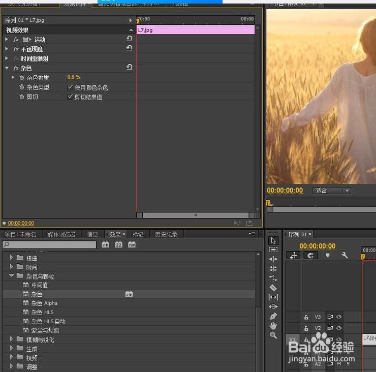 PR怎么给视频添加杂色效果?