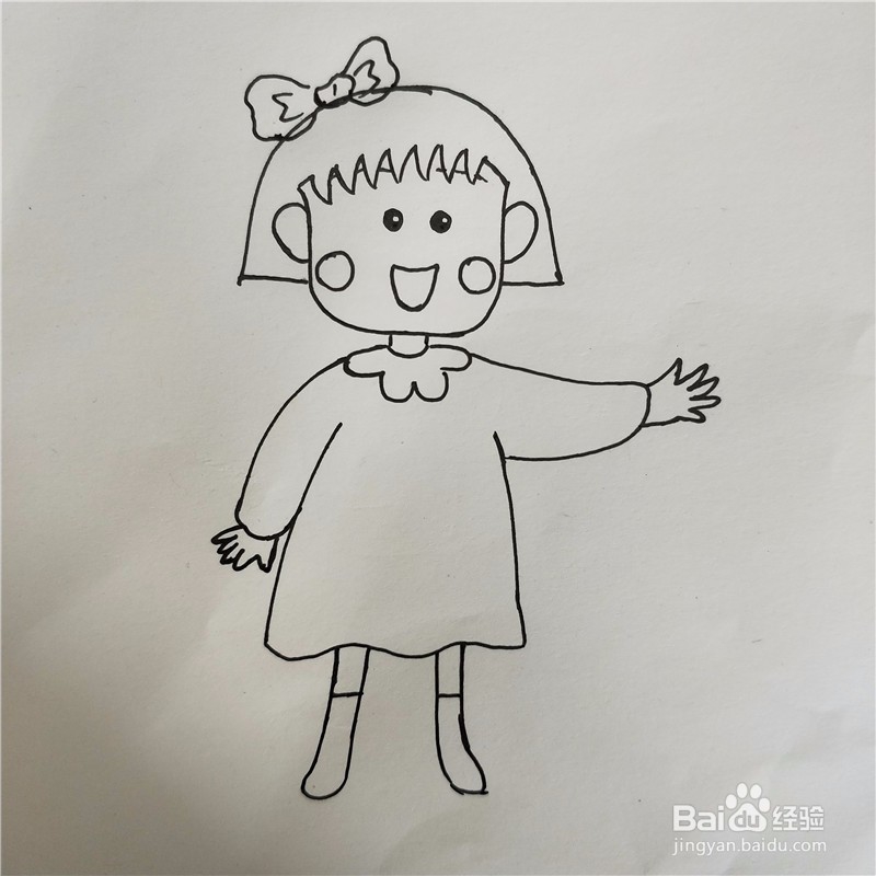 怎么画樱桃小丸子的简笔画?