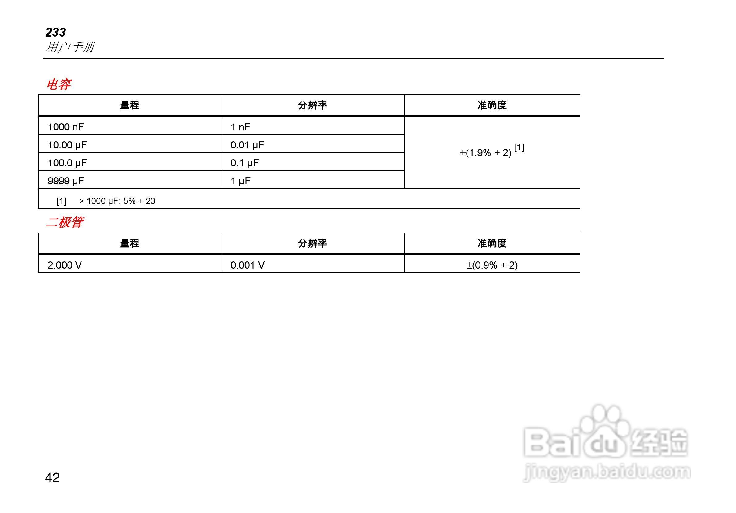 福禄克Fluke 233远程显示万用表使用说明书:[6]