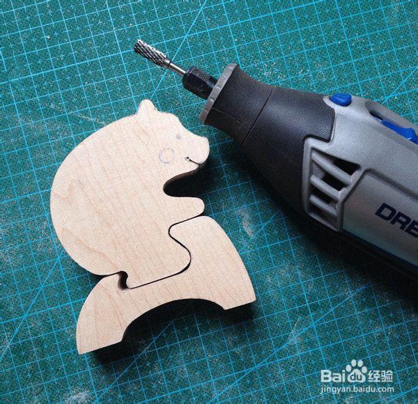 木头diy小熊玩具车