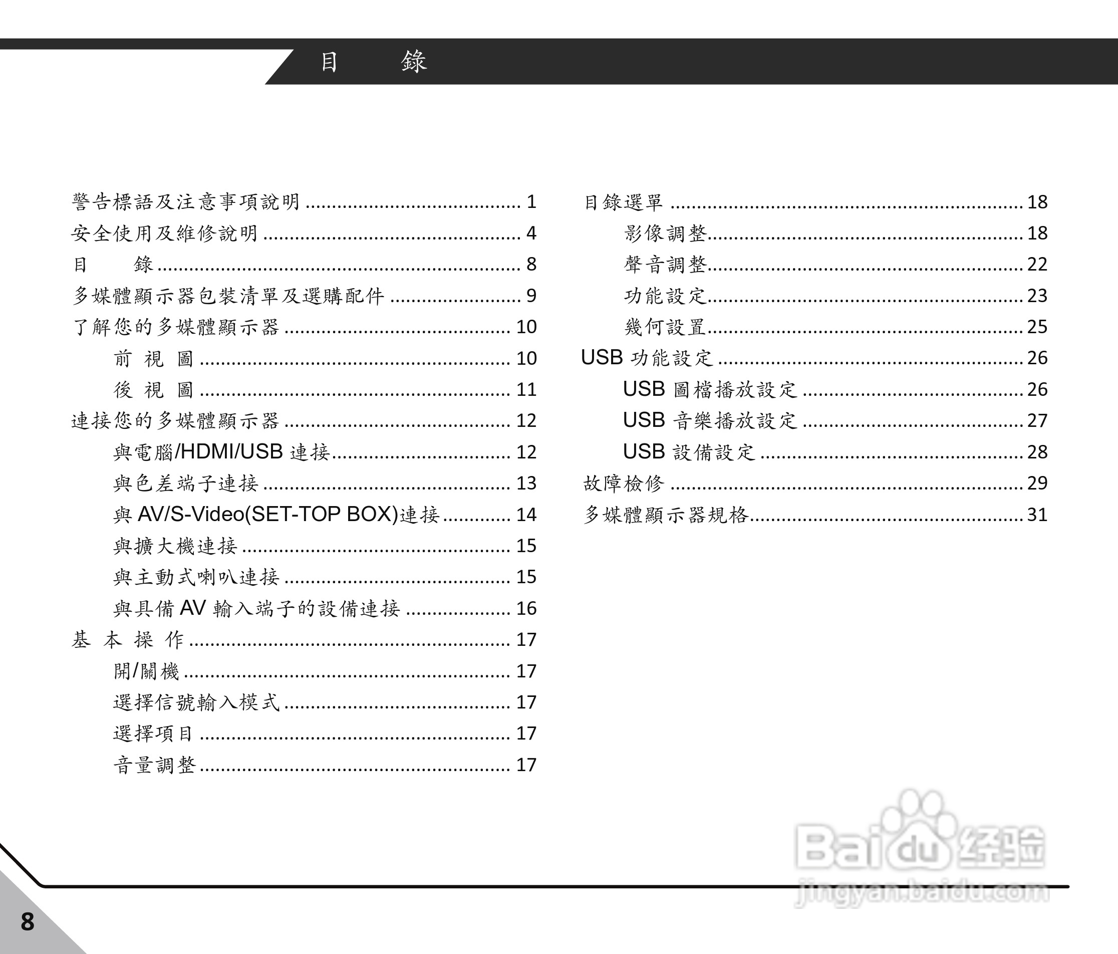 声宝LM-24S6P多媒体液晶显示器使用说明书:[1]