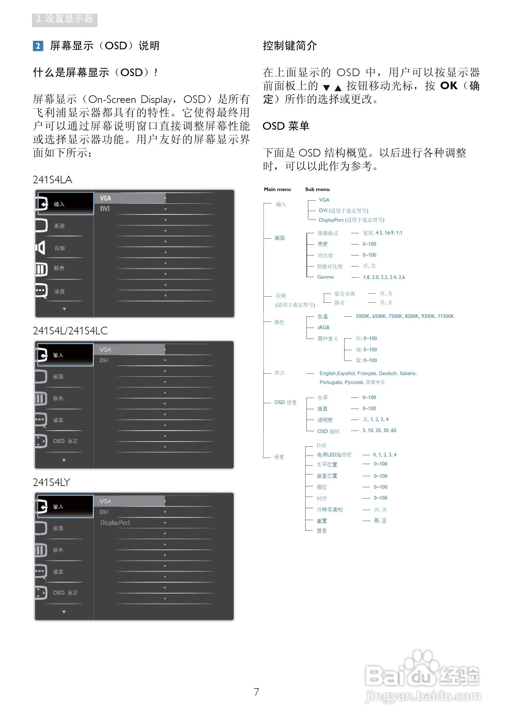 PHILIPS 241S4L显示器说明书:[1]