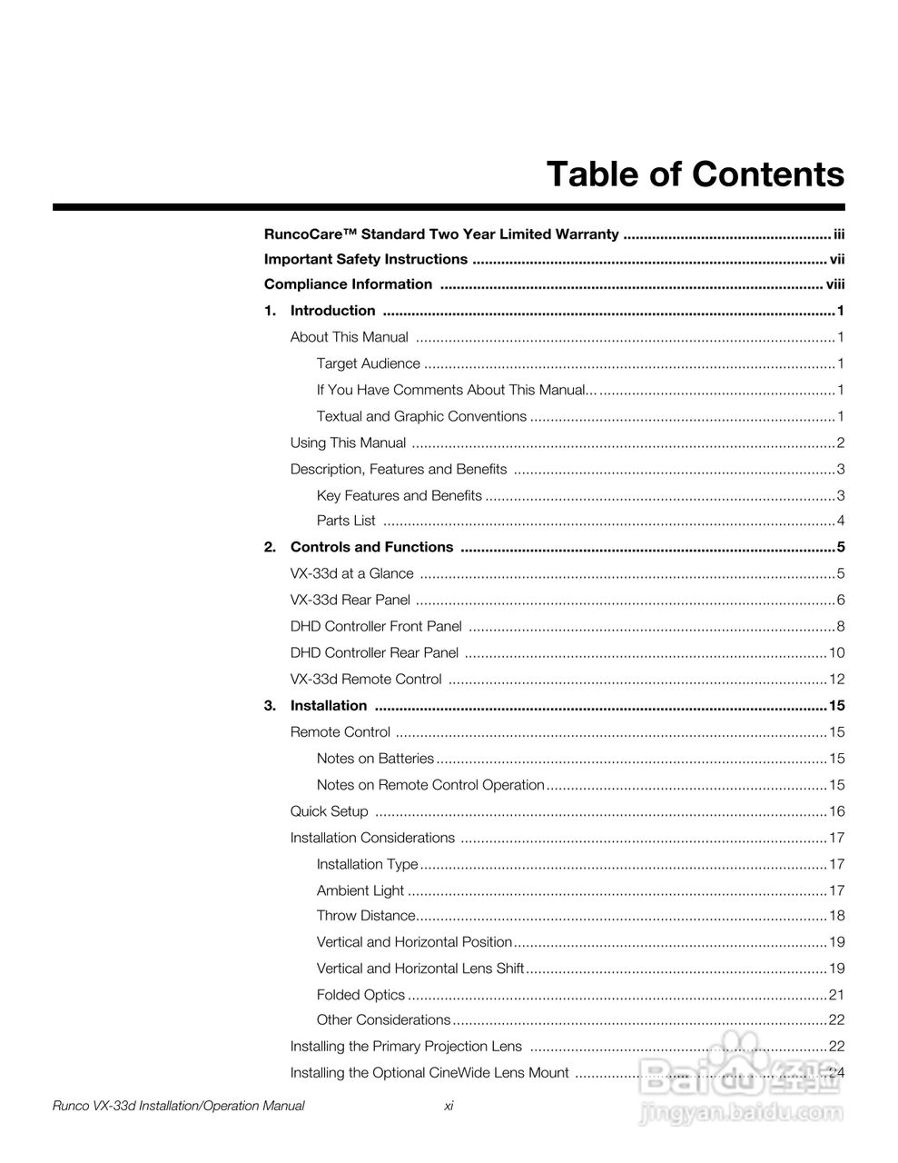 Runco VX-33d投影机使用说明书:[2]