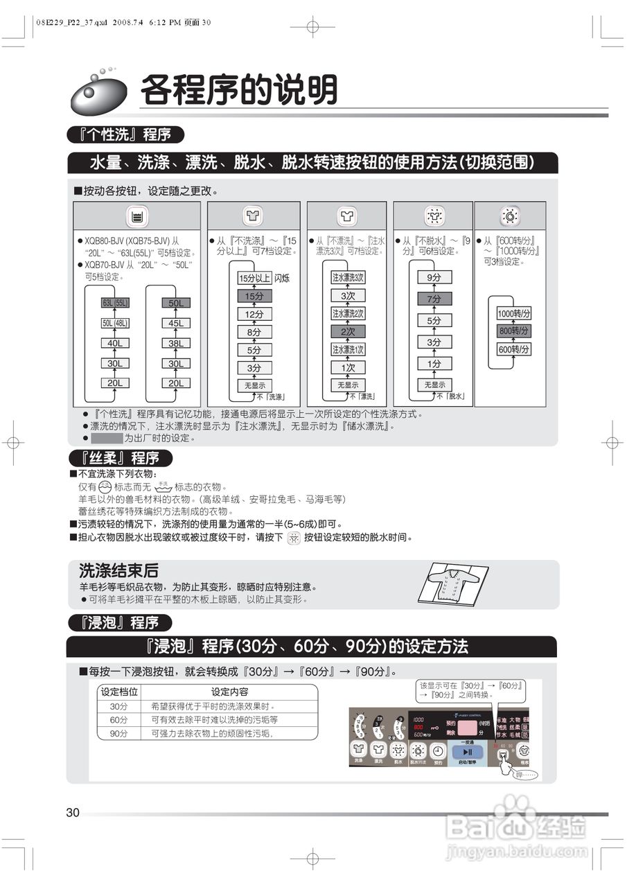 日立XQB80-BJV洗衣机使用说明书:[3]