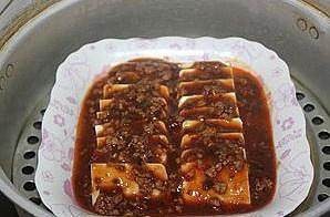 教你制作美味的肉末蒸豆腐