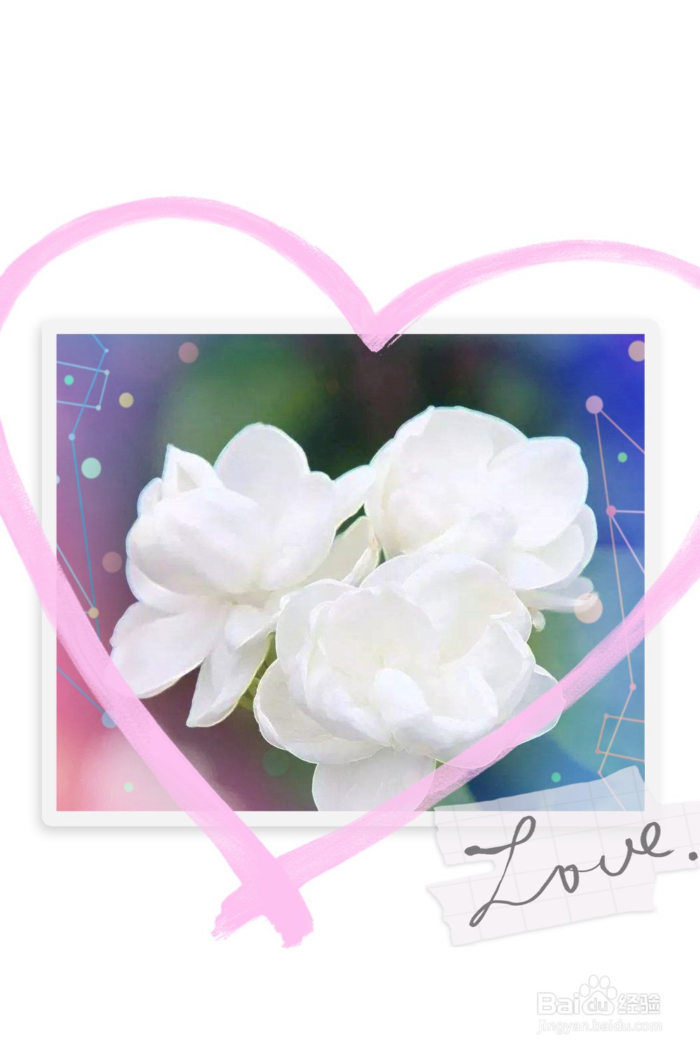 教你用美图秀秀把茉莉花做成海报效果图